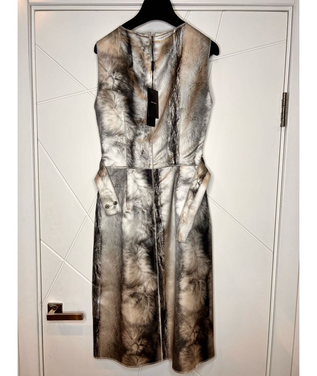 DOLCE&GABBANA Серебряное шелковое платье, фото 5