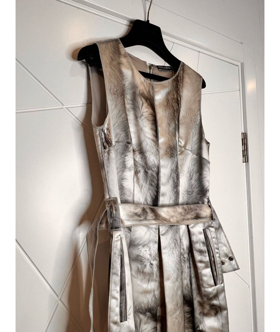 DOLCE&GABBANA Серебряное шелковое платье, фото 3