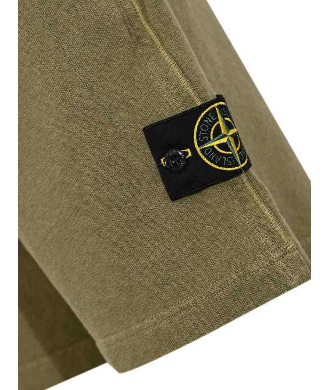 STONE ISLAND Зеленые хлопковые шорты, фото 3