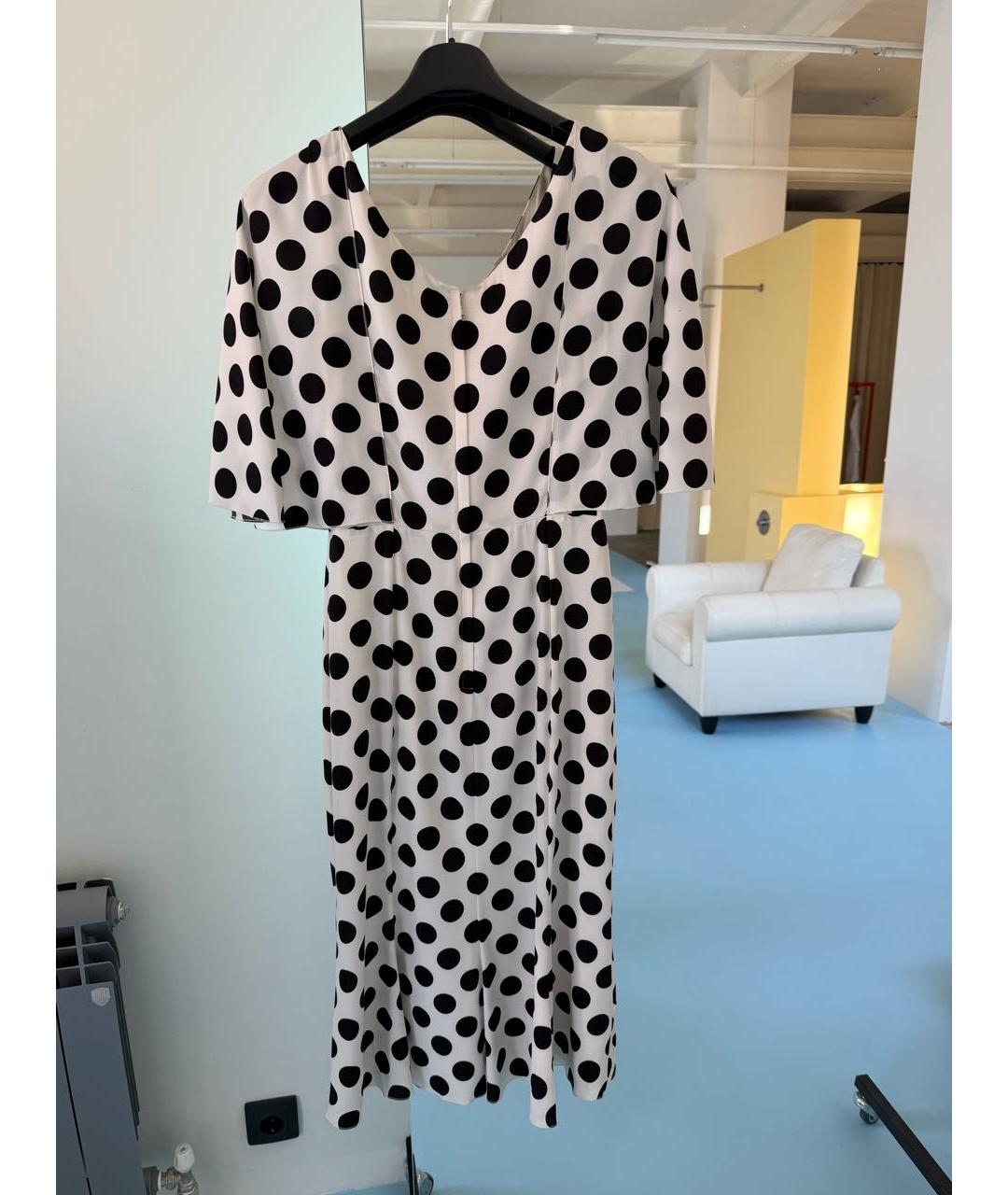 DOLCE&GABBANA Белое шелковое повседневное платье, фото 3