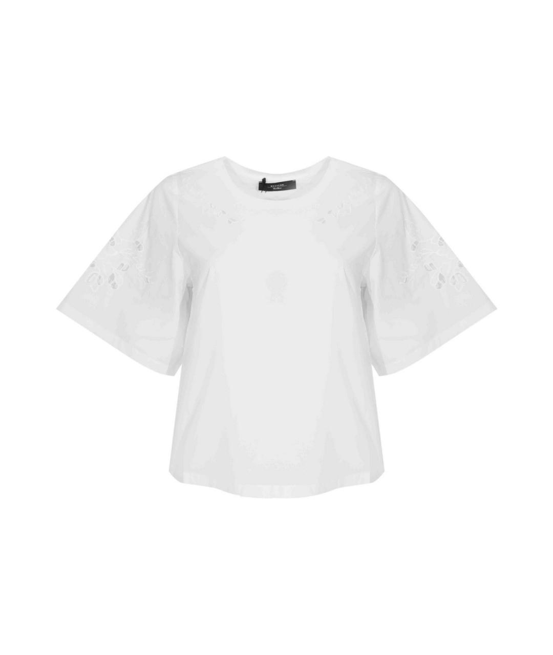 WEEKEND MAX MARA Белая хлопковая футболка, фото 1