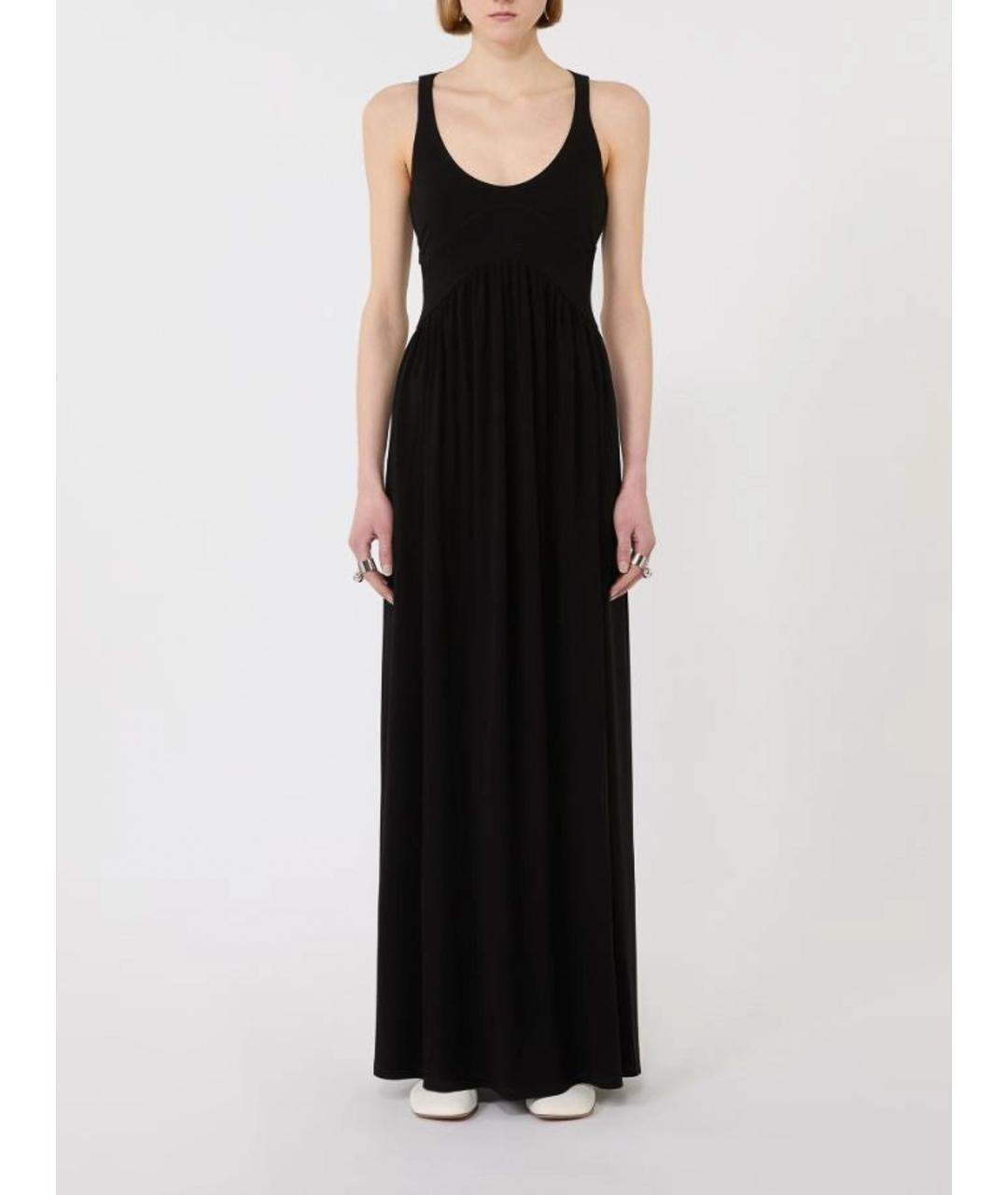 SPORTMAX Черное вискозное вечернее платье, фото 2