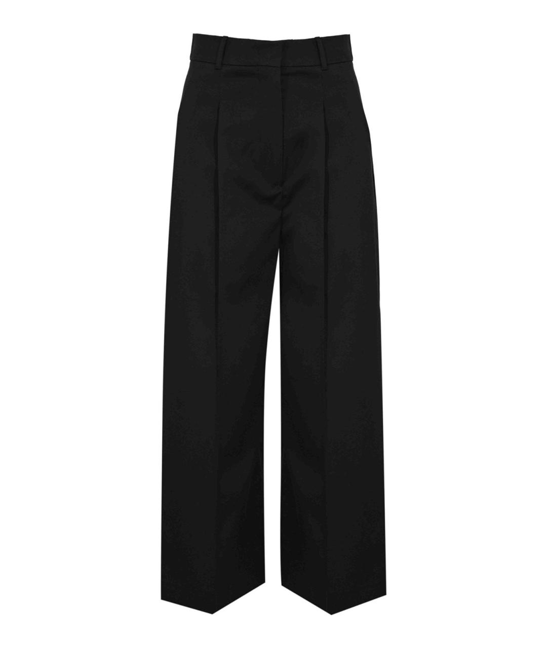 MAX MARA STUDIO Черные хлопковые брюки широкие, фото 1