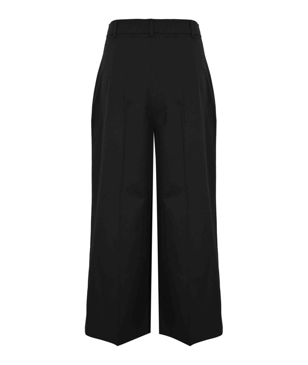 MAX MARA STUDIO Черные хлопковые брюки широкие, фото 2