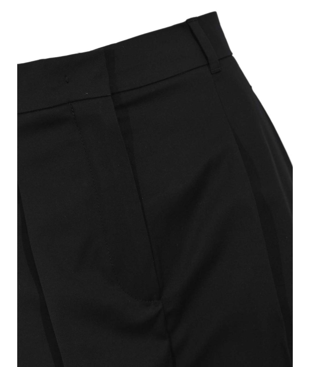 MAX MARA STUDIO Черные хлопковые брюки широкие, фото 3