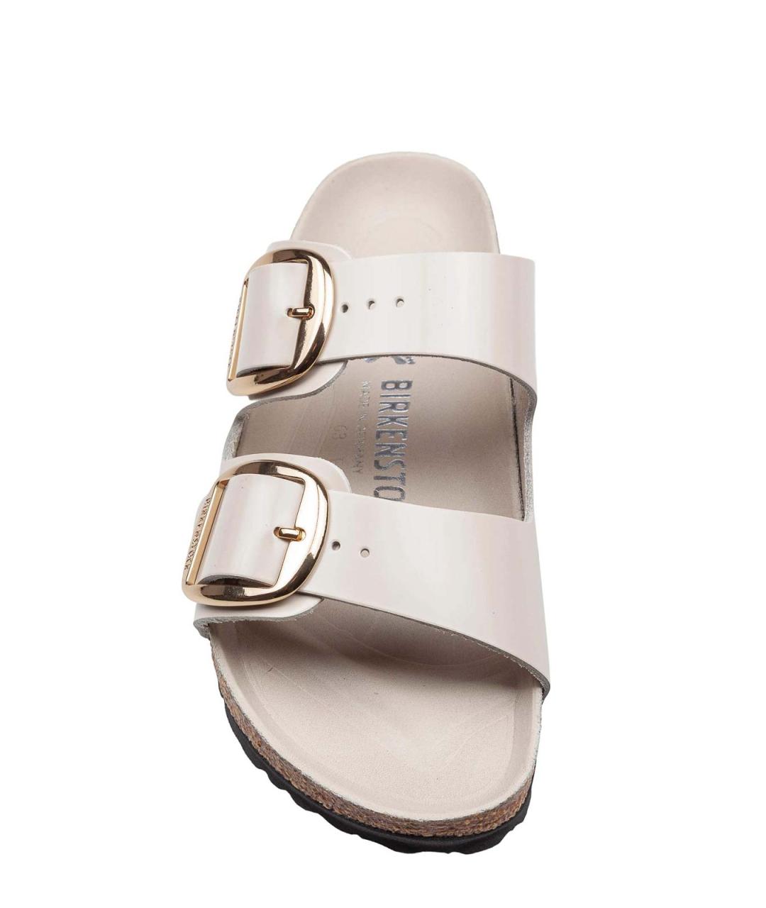 BIRKENSTOCK Белые кожаные шлепанцы, фото 3