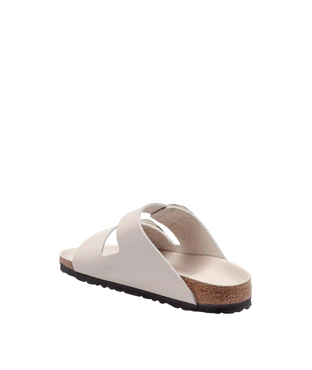 BIRKENSTOCK Белые кожаные шлепанцы, фото 2