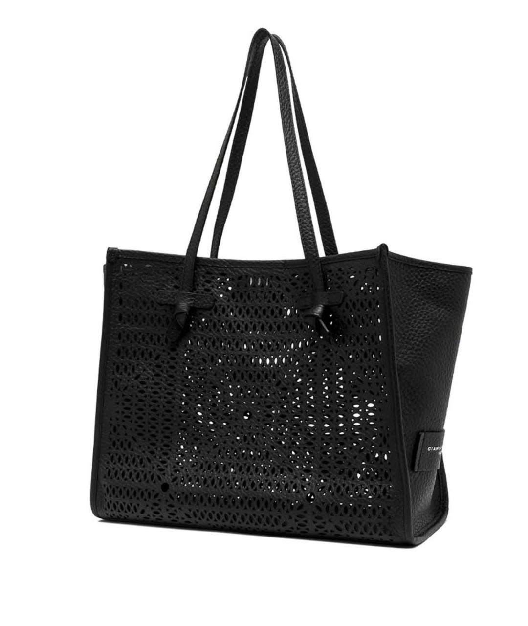 Gianni Chiarini Черная кожаная сумка тоут, фото 2