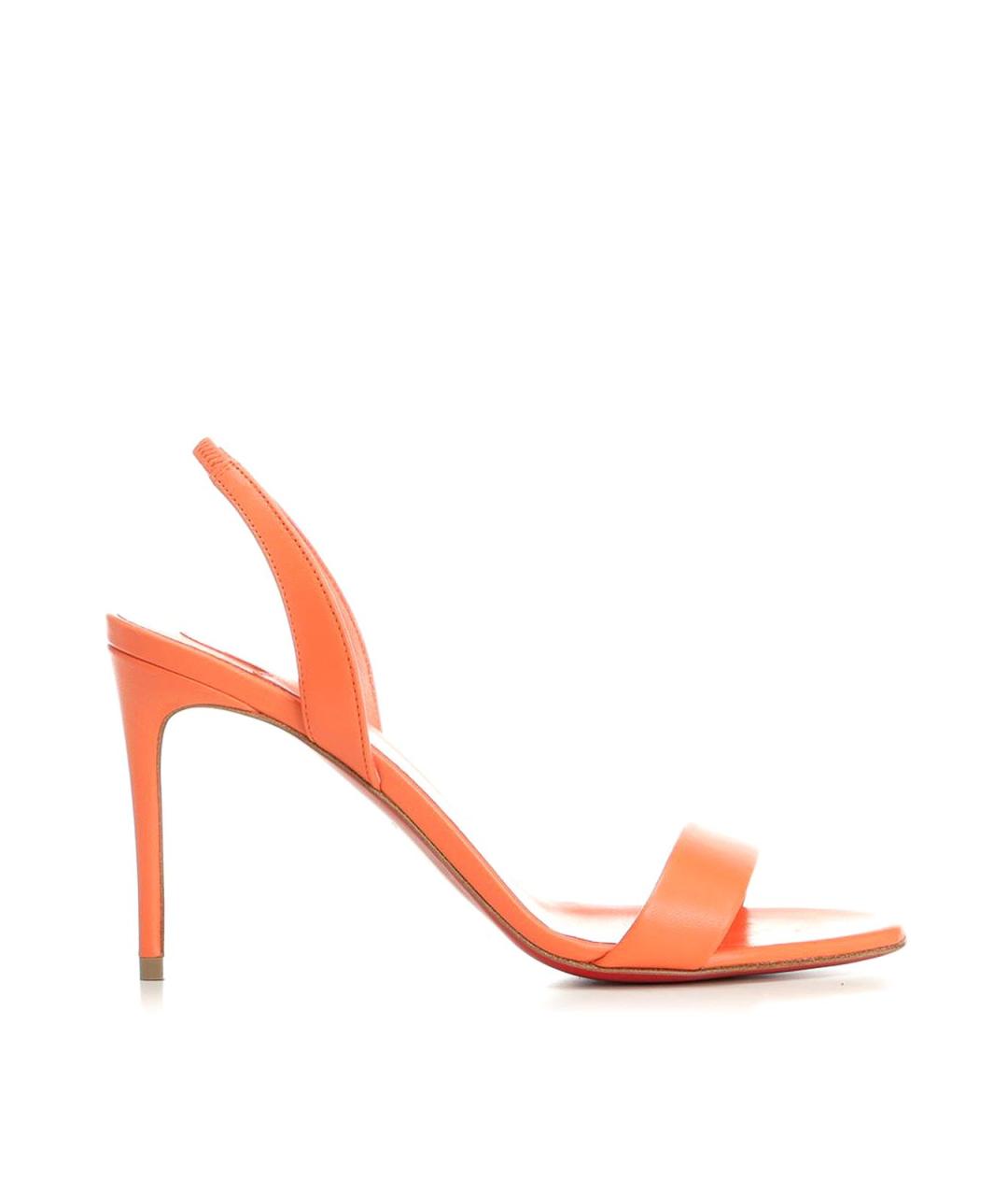 CHRISTIAN LOUBOUTIN Оранжевые кожаные босоножки, фото 1