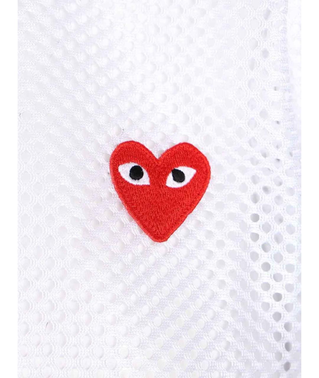 COMME DES GARÇONS PLAY Белая полиэстеровая футболка, фото 3