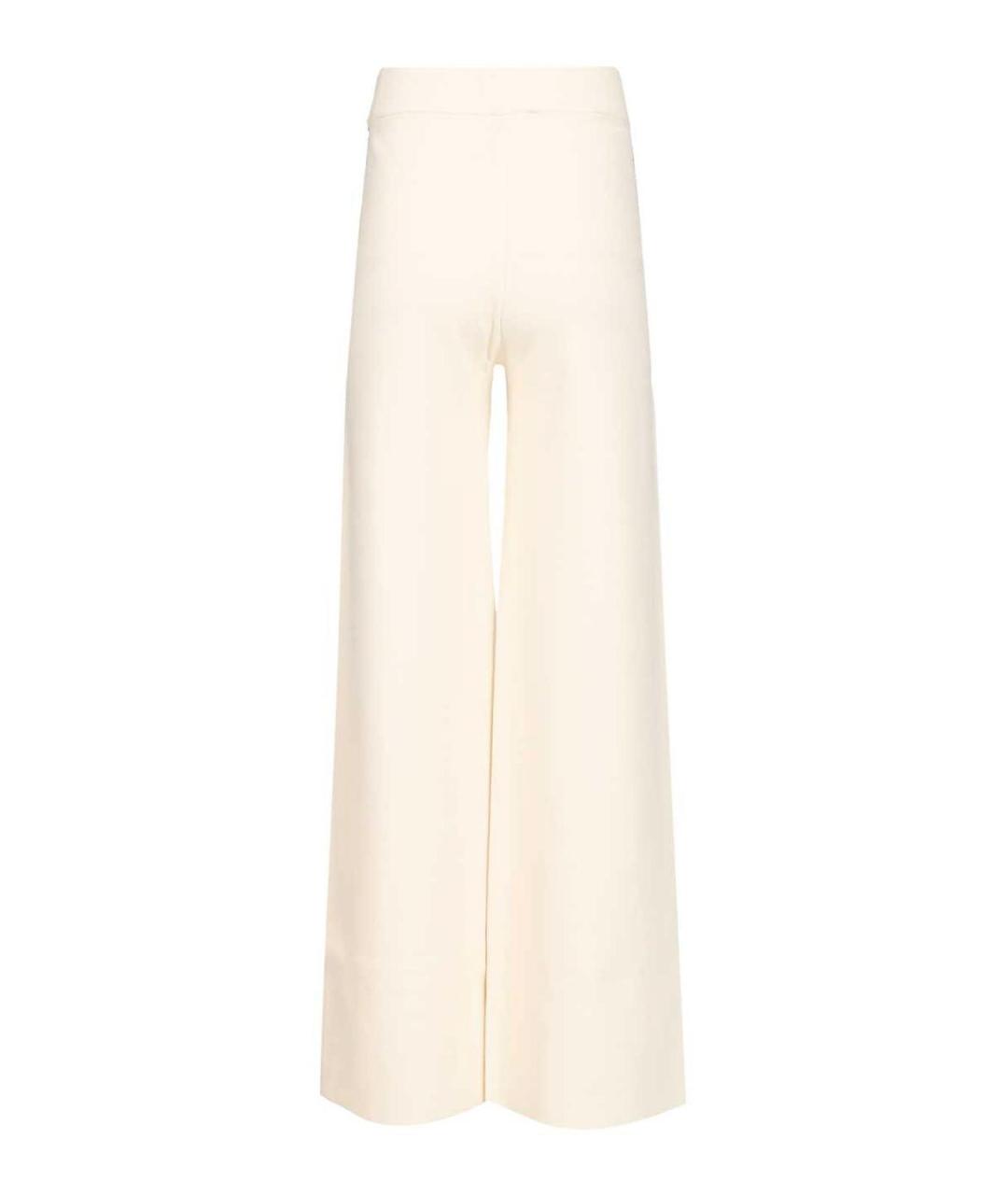 MAX MARA STUDIO Белые полиэстеровые брюки широкие, фото 2