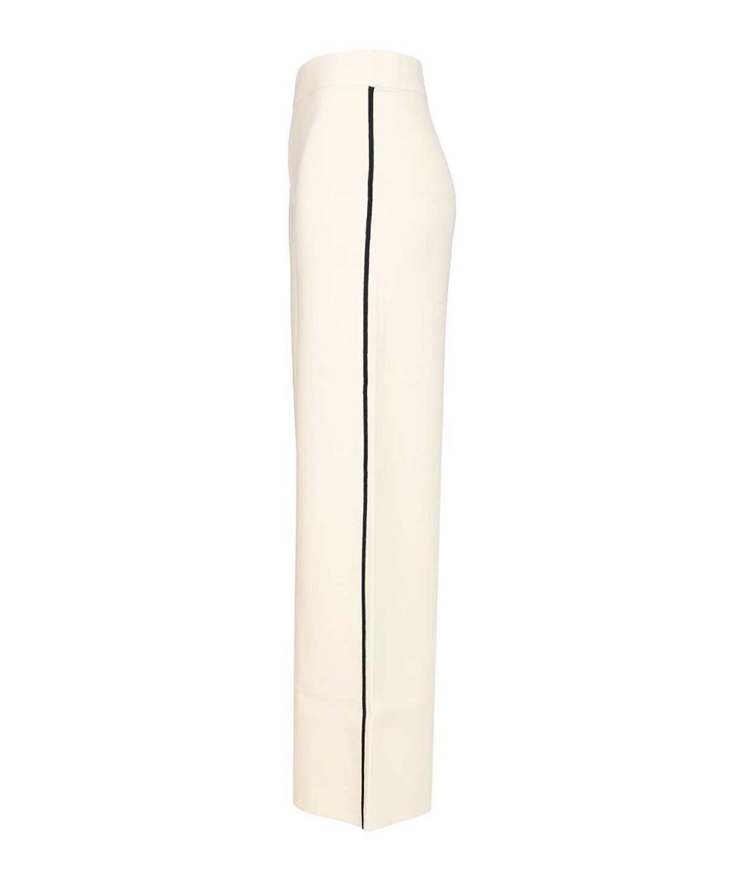 MAX MARA STUDIO Белые полиэстеровые брюки широкие, фото 3