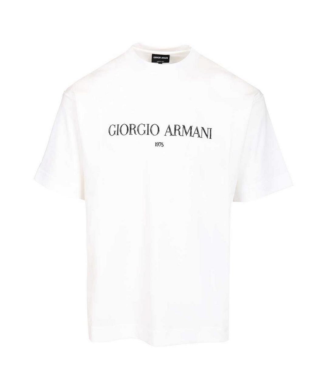 GIORGIO ARMANI Белая хлопковая футболка, фото 1