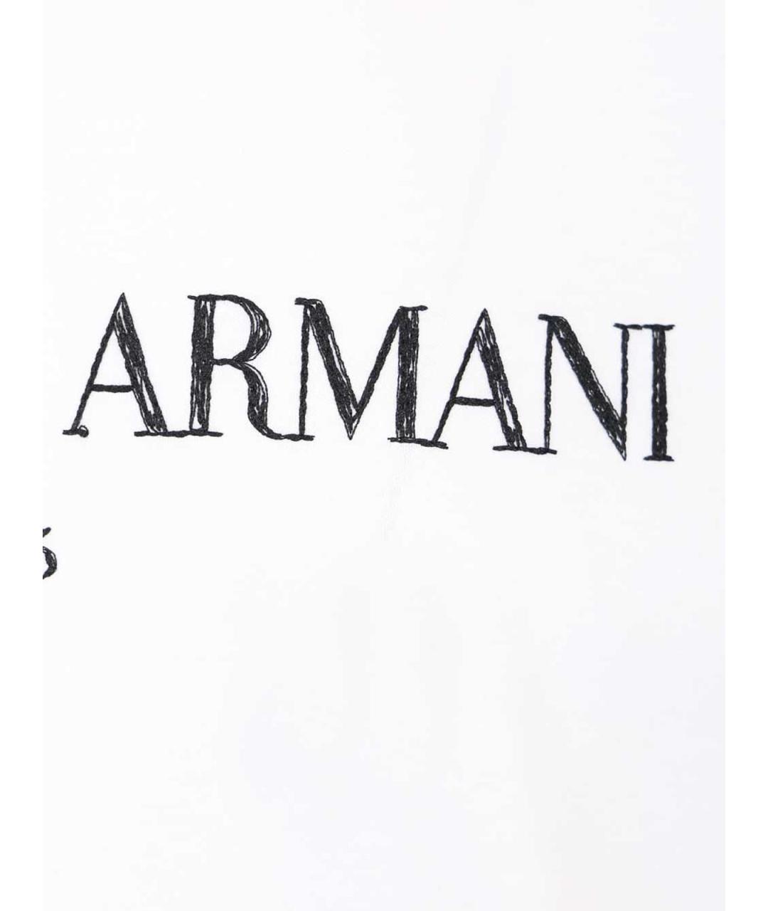 GIORGIO ARMANI Белая хлопковая футболка, фото 4