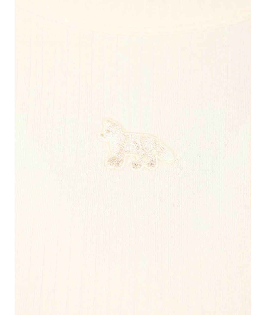 MAISON KITSUNE Белая хлопковая футболка, фото 3