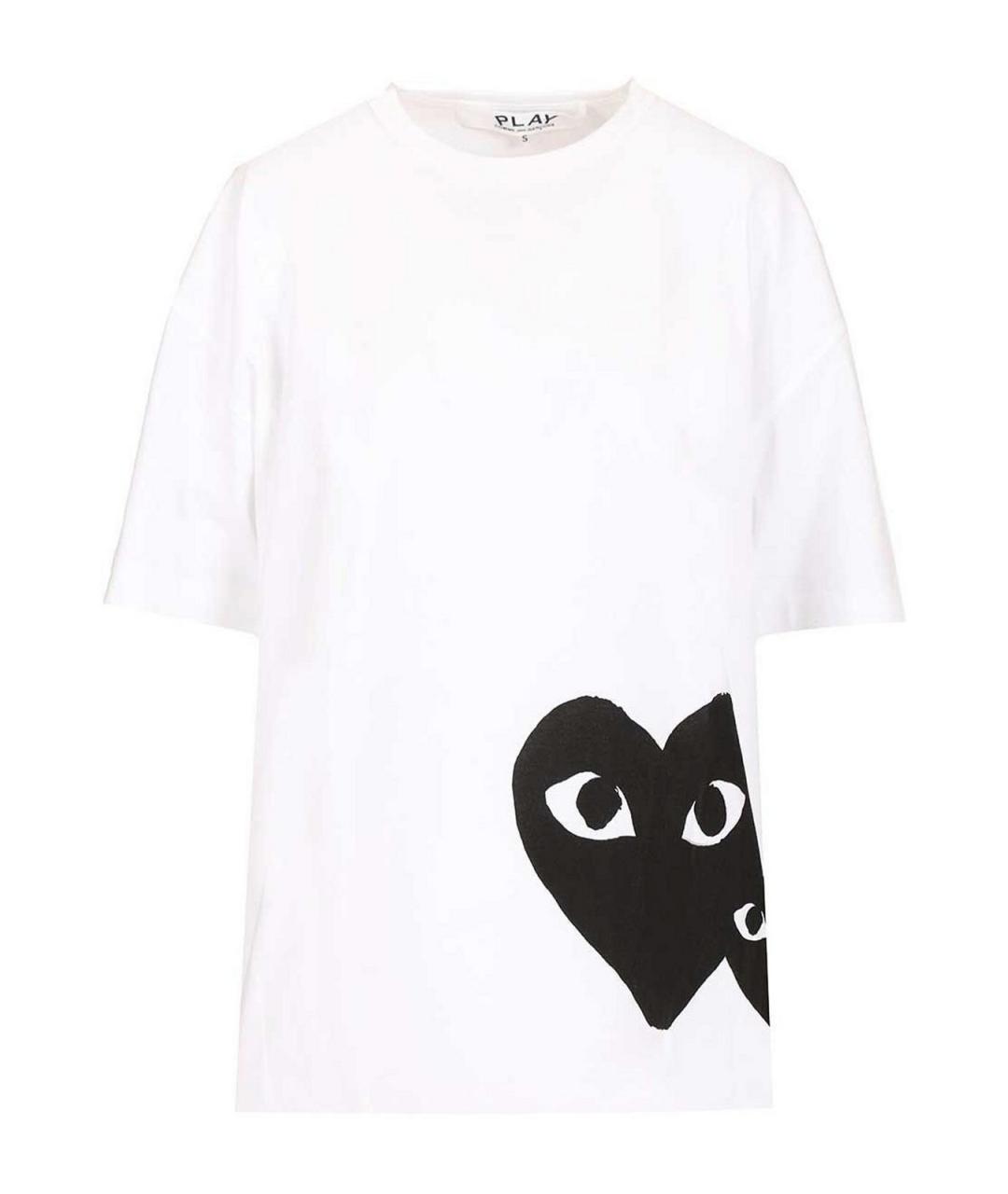 COMME DES GARÇONS PLAY Белая хлопковая футболка, фото 1