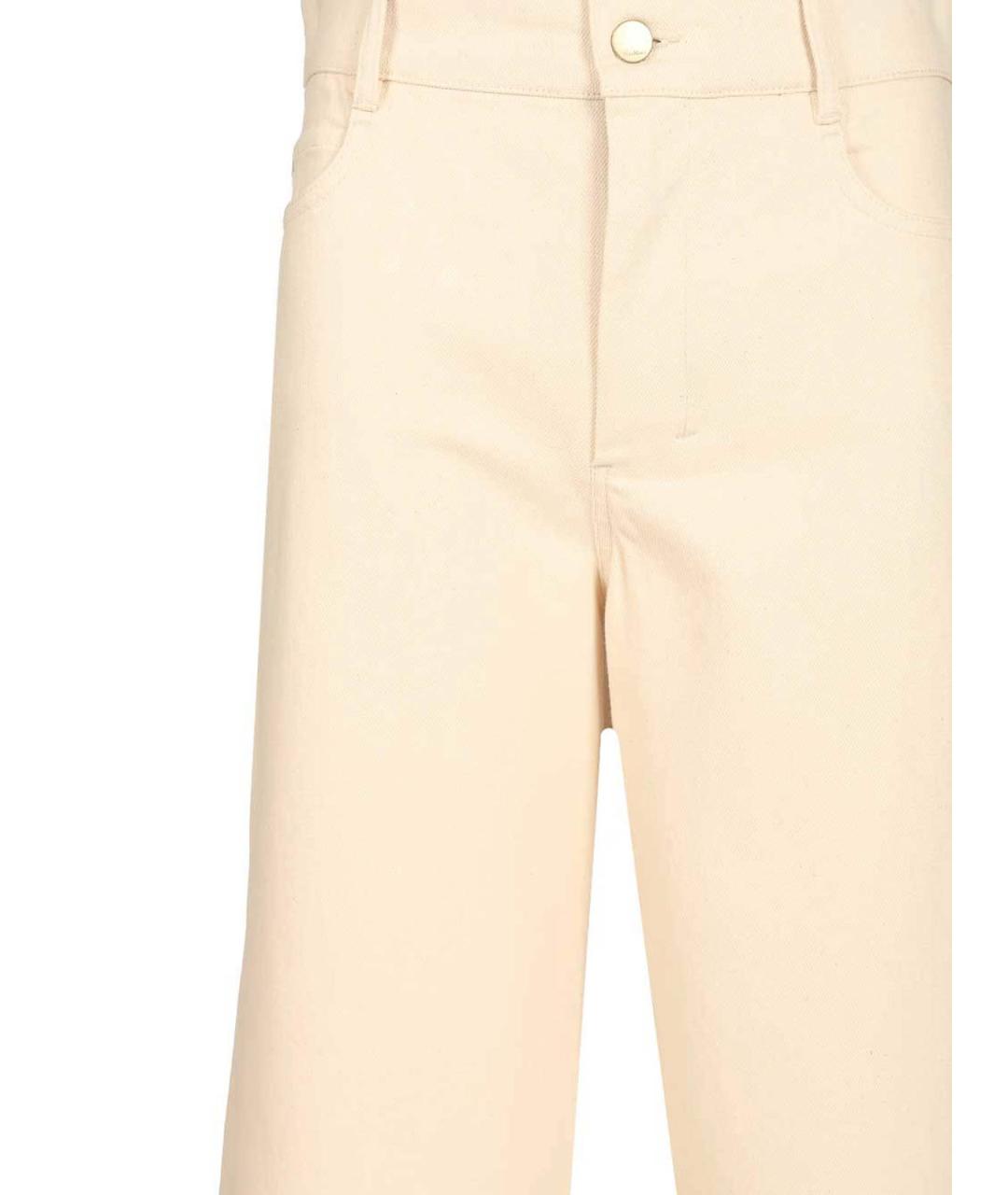 'S MAX MARA Белые хлопковые прямые джинсы, фото 3