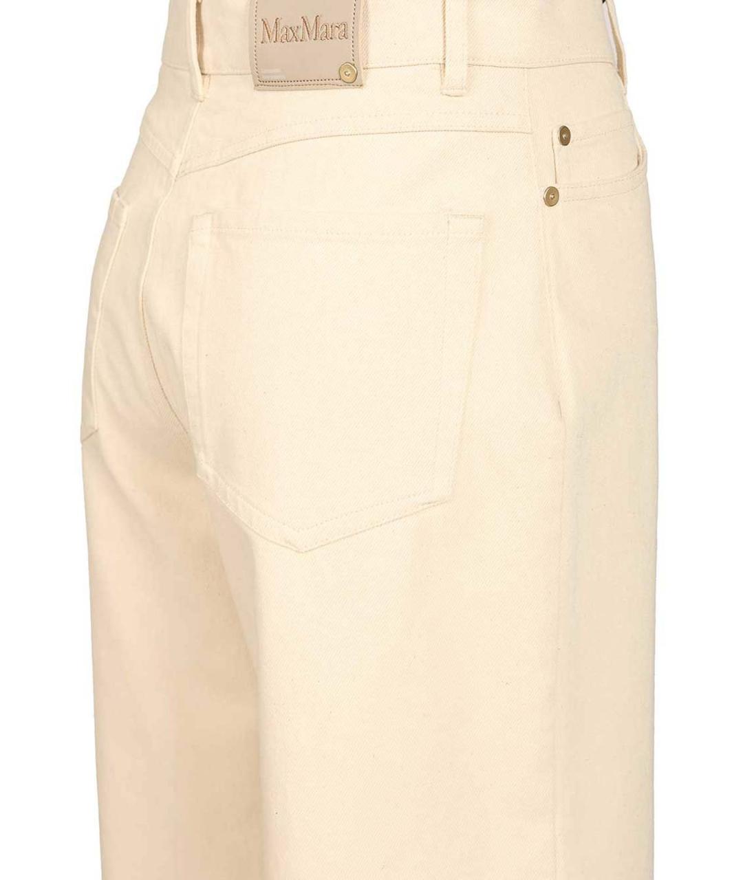 'S MAX MARA Белые хлопковые прямые джинсы, фото 4