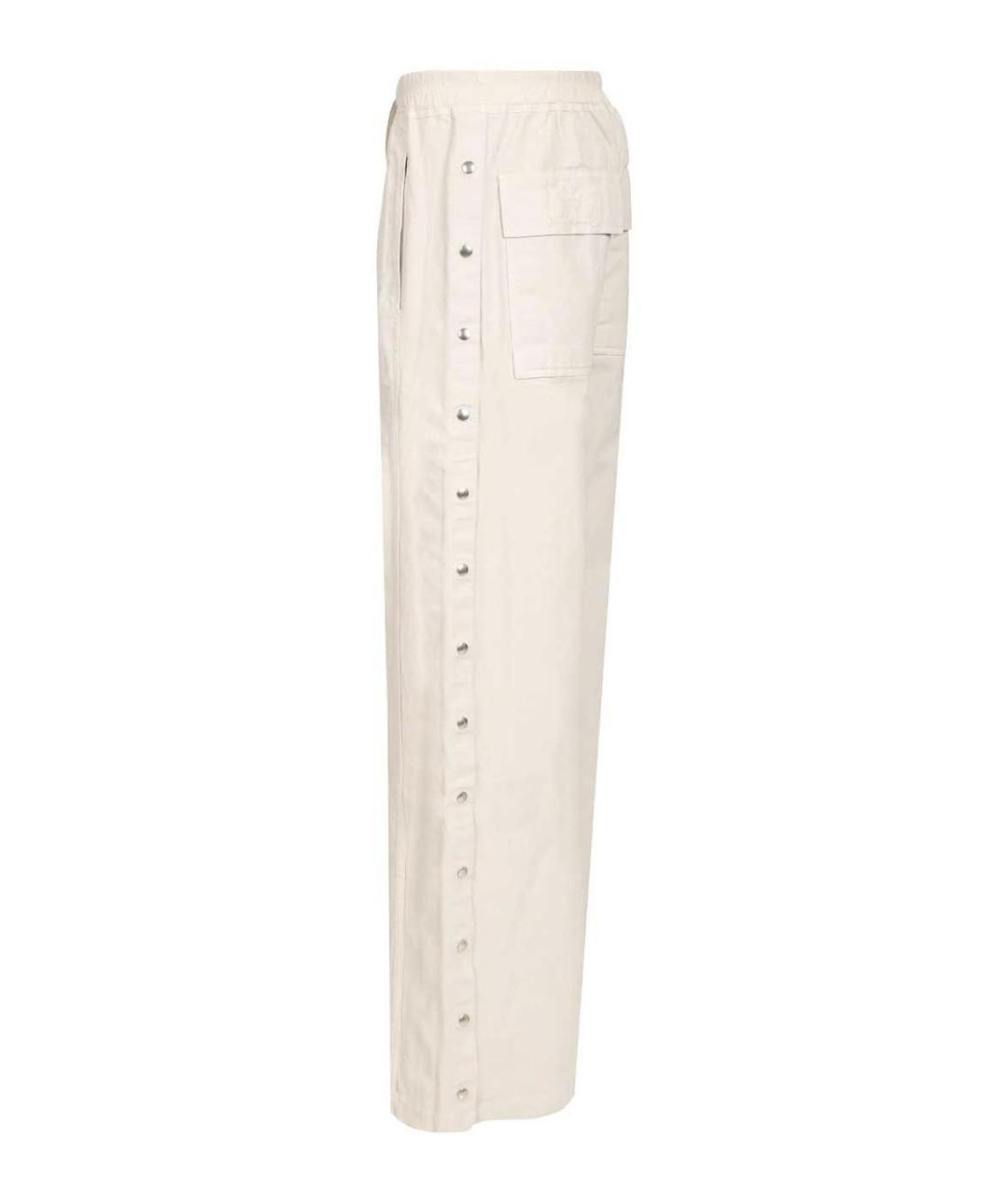 RICK OWENS DRKSHDW Белые хлопковые повседневные брюки, фото 3