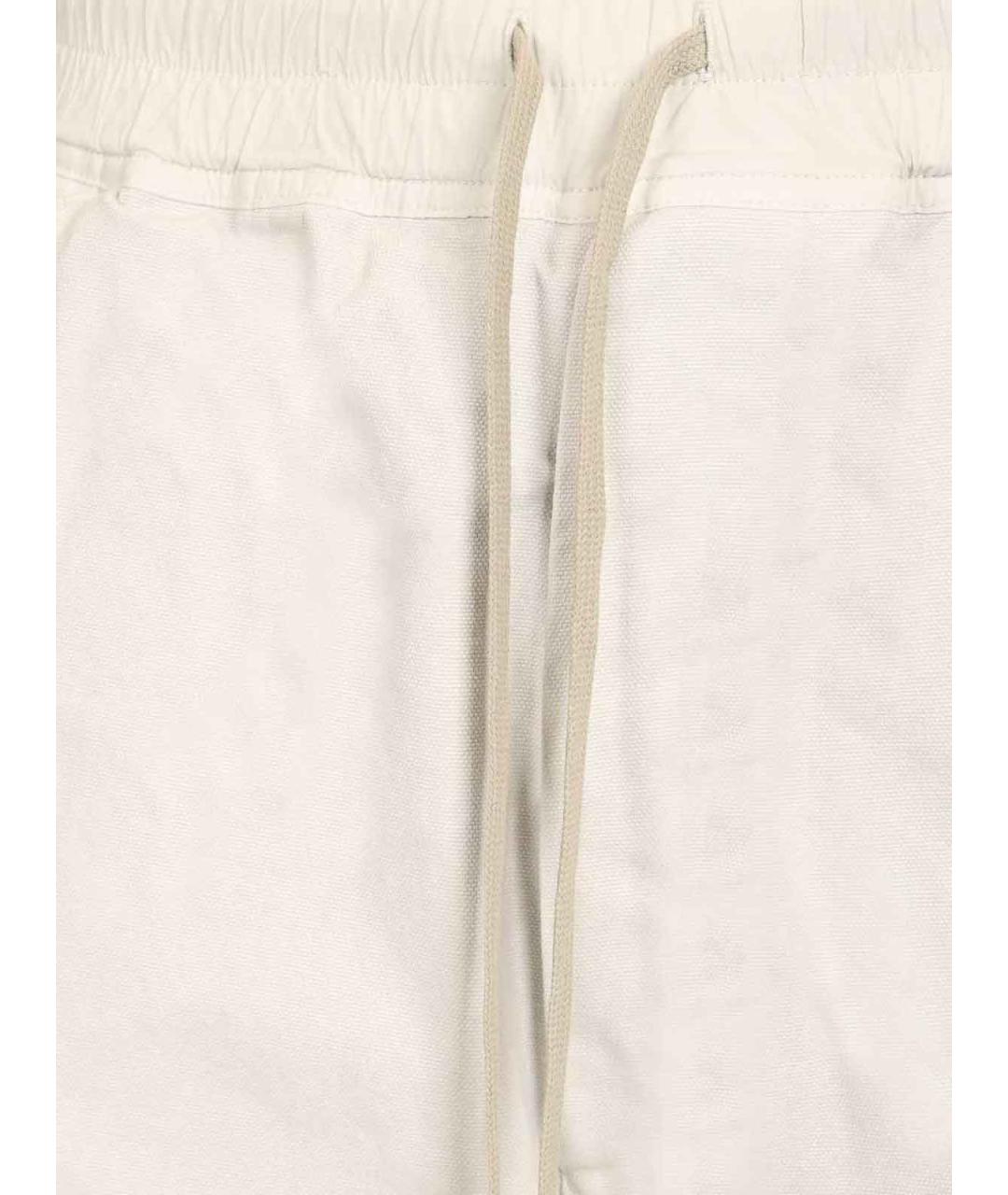 RICK OWENS DRKSHDW Белые хлопковые повседневные брюки, фото 4