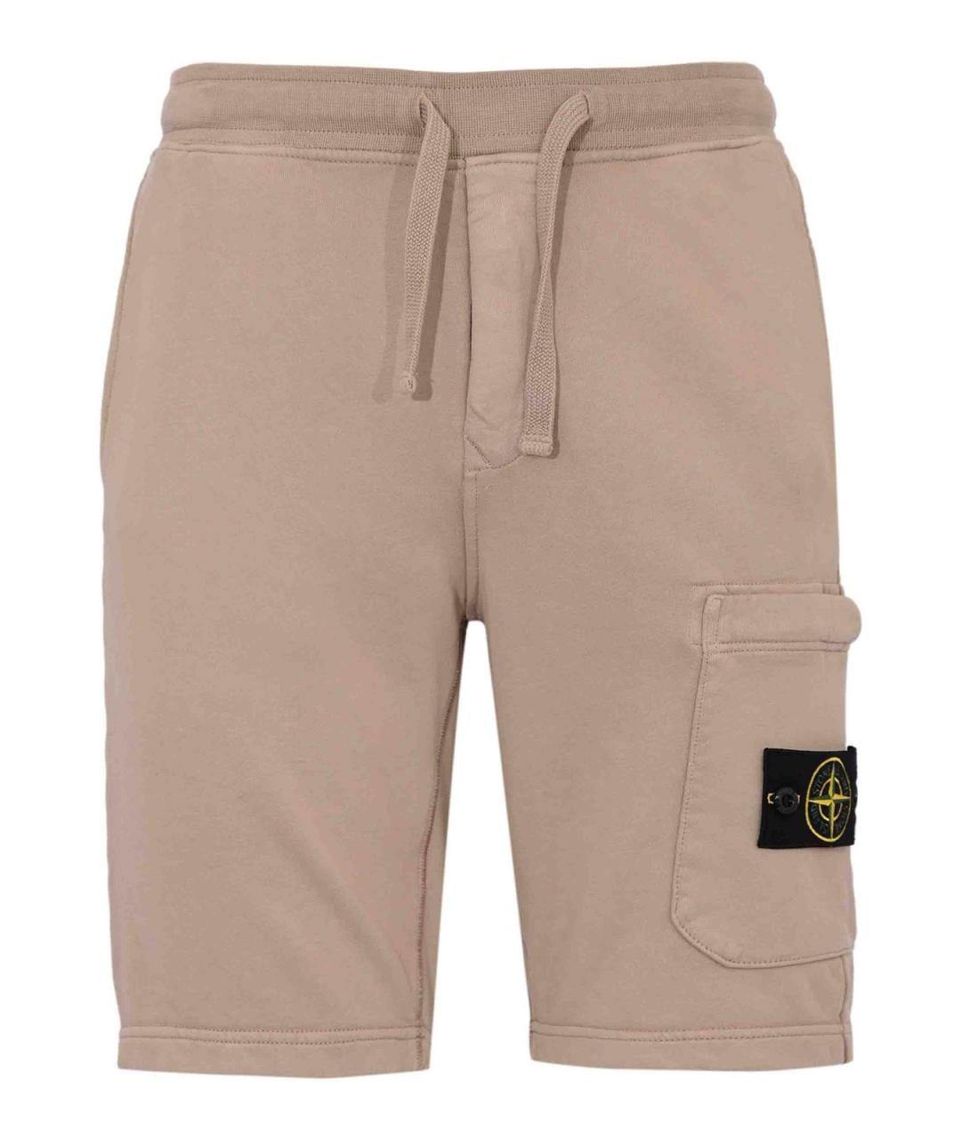 STONE ISLAND Бежевые хлопковые шорты, фото 1