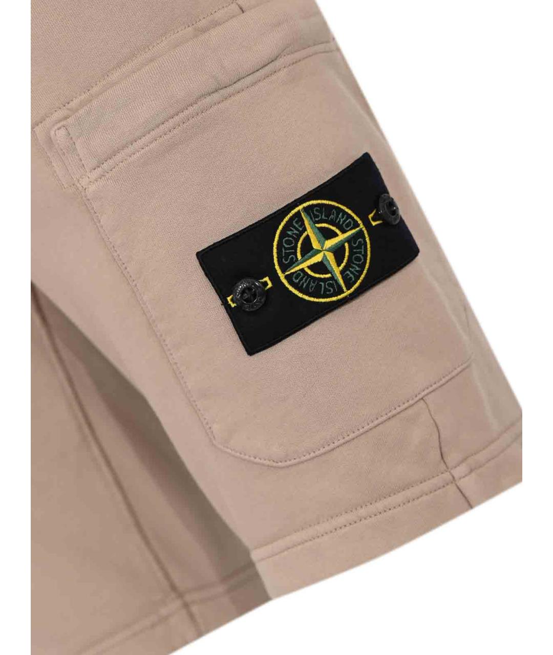 STONE ISLAND Бежевые хлопковые шорты, фото 3