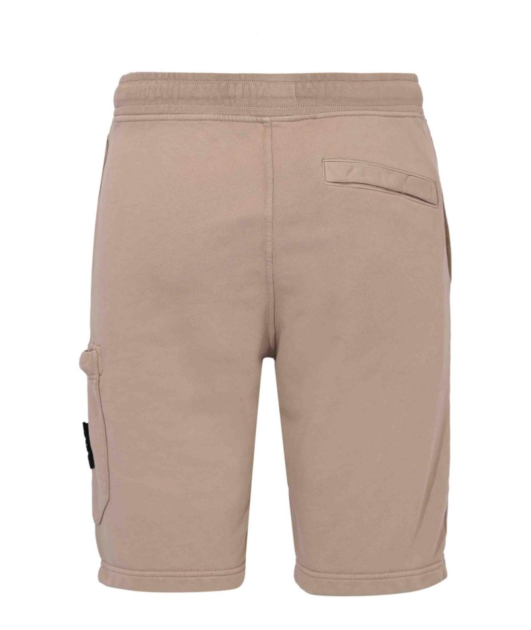 STONE ISLAND Бежевые хлопковые шорты, фото 2