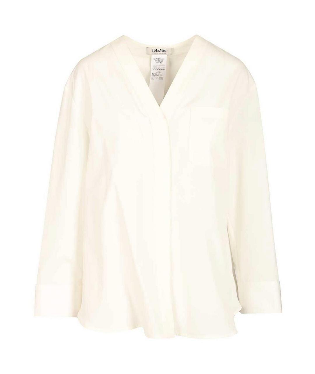 'S MAX MARA Белая хлопковая рубашка, фото 1