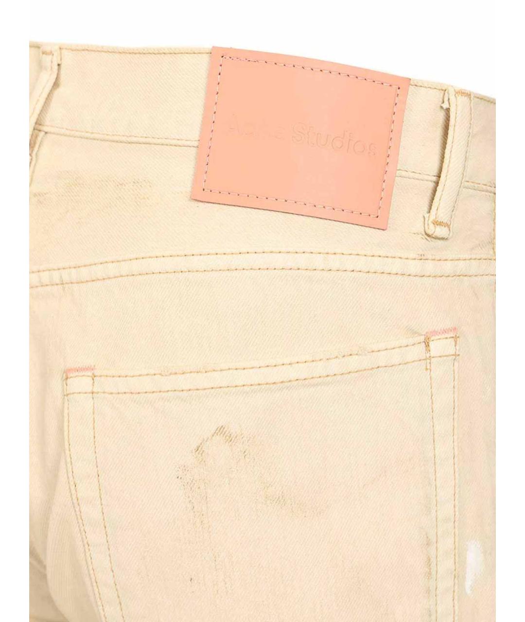 ACNE STUDIOS Бежевые хлопковые прямые джинсы, фото 6
