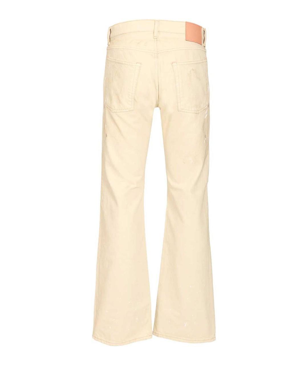 ACNE STUDIOS Бежевые хлопковые прямые джинсы, фото 2