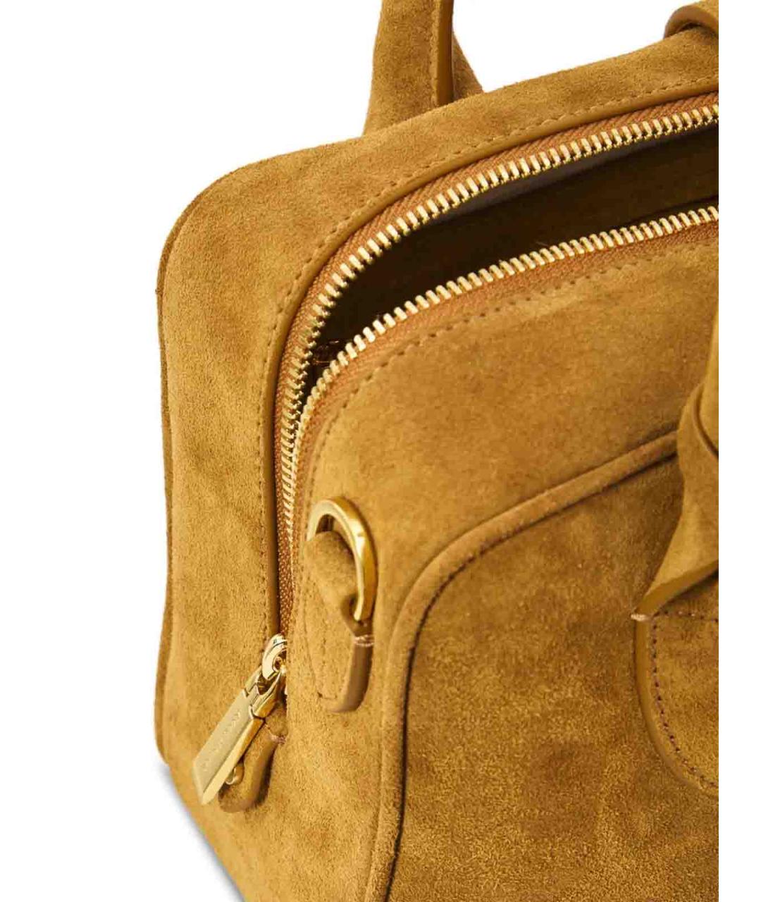 GOLDEN GOOSE DELUXE BRAND Бежевая замшевая сумка с короткими ручками, фото 3