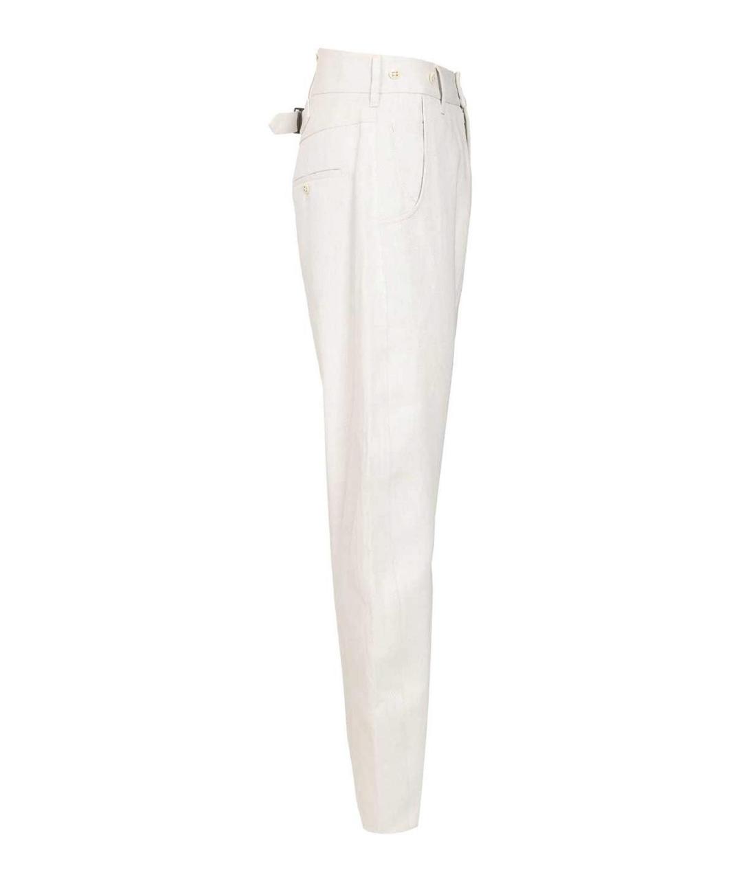 VIVIENNE WESTWOOD Белые хлопковые повседневные брюки, фото 3