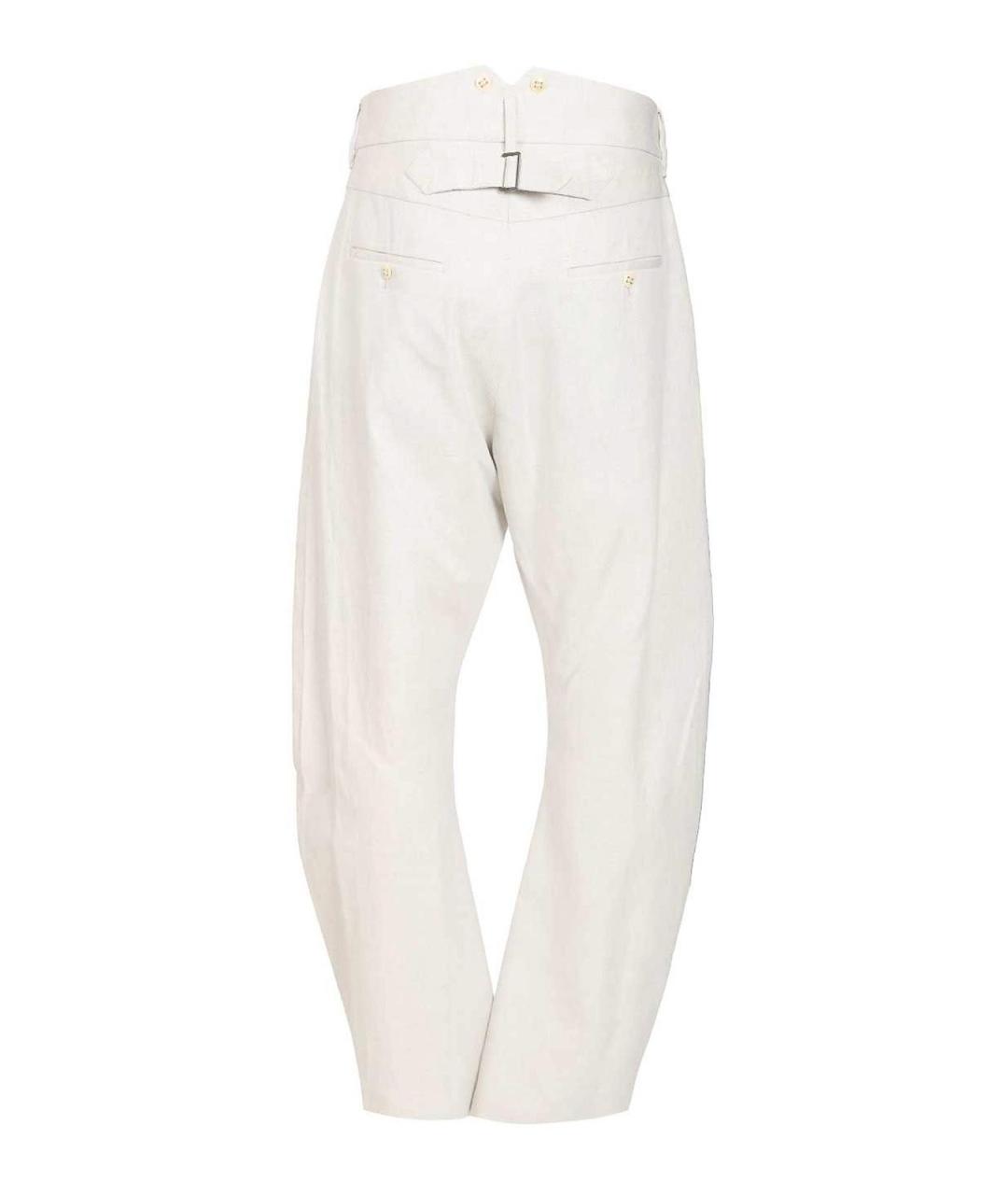 VIVIENNE WESTWOOD Белые хлопковые повседневные брюки, фото 2