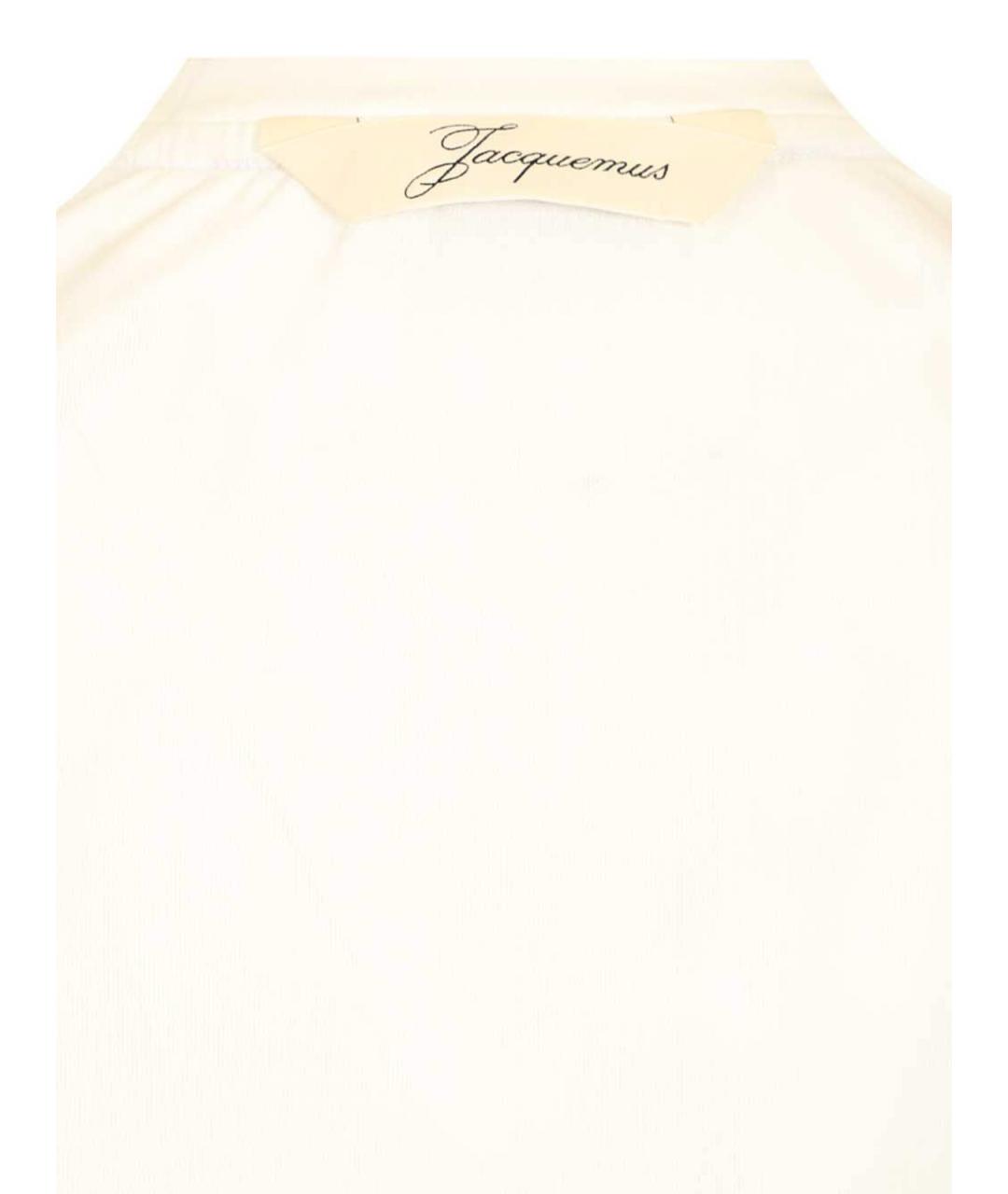 JACQUEMUS Бежевая хлопковая футболка, фото 4