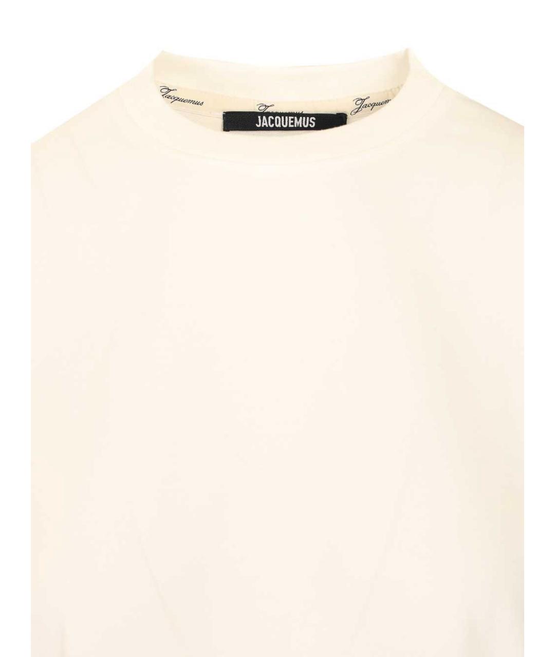 JACQUEMUS Бежевая хлопковая футболка, фото 3