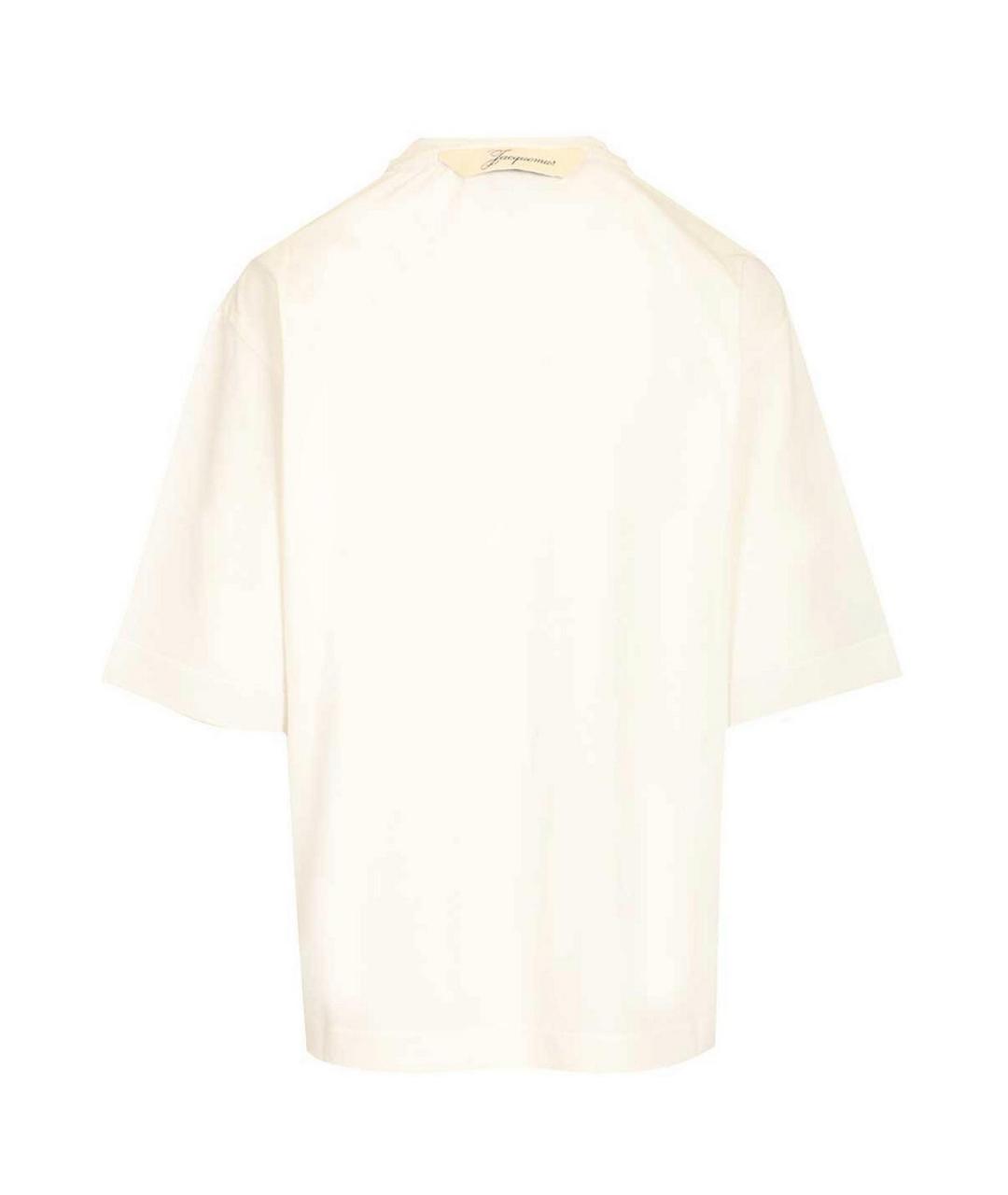 JACQUEMUS Бежевая хлопковая футболка, фото 2