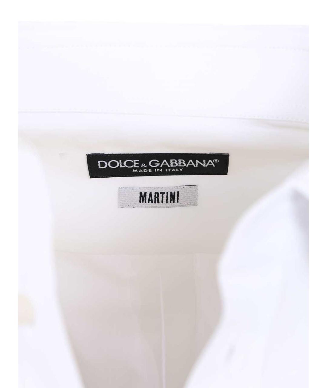 DOLCE&GABBANA Белая хлопковая классическая рубашка, фото 4