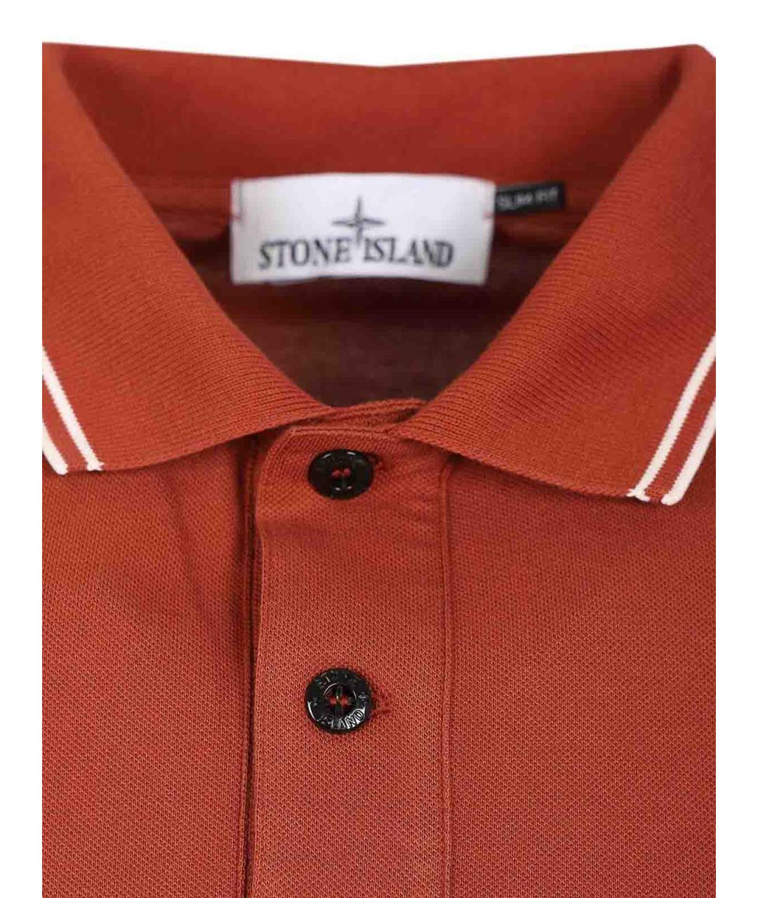 STONE ISLAND Красное хлопковое поло с коротким рукавом, фото 3