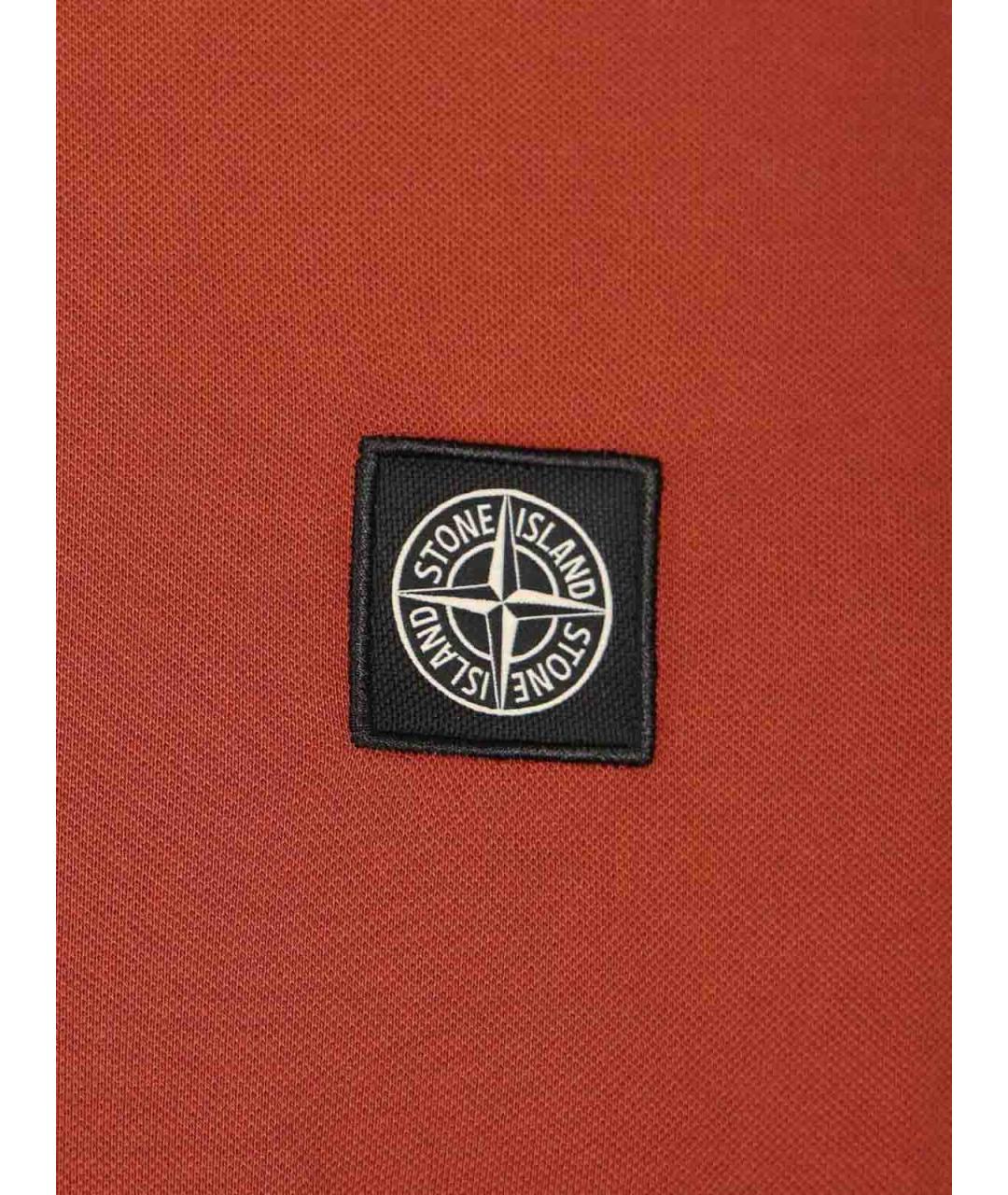 STONE ISLAND Красное хлопковое поло с коротким рукавом, фото 4