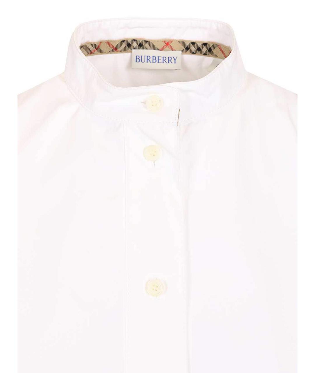 BURBERRY Белое хлопковое повседневное платье, фото 4