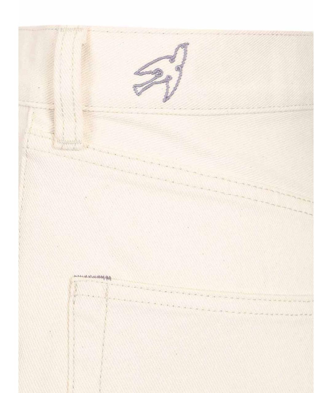 PAUL SMITH Белые хлопковые прямые джинсы, фото 6