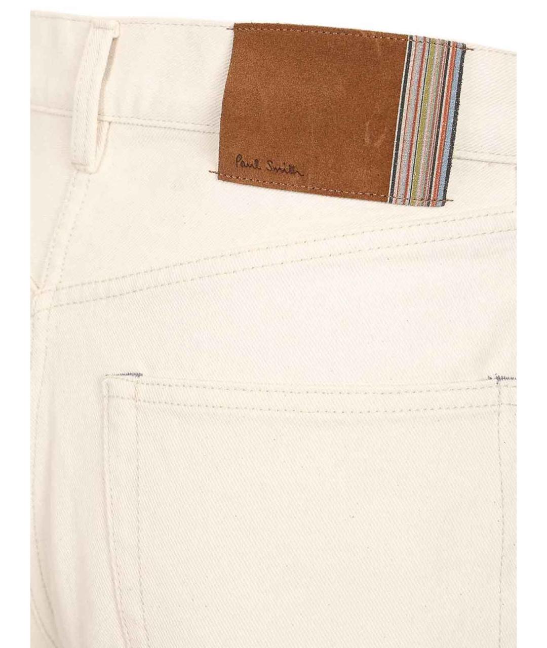 PAUL SMITH Белые хлопковые прямые джинсы, фото 5