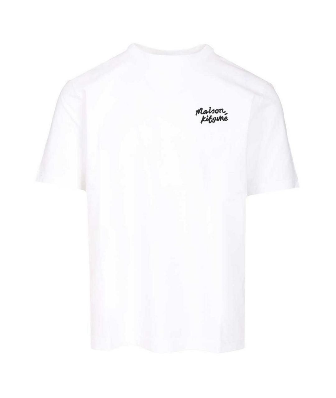 MAISON KITSUNE Белая хлопковая футболка, фото 1