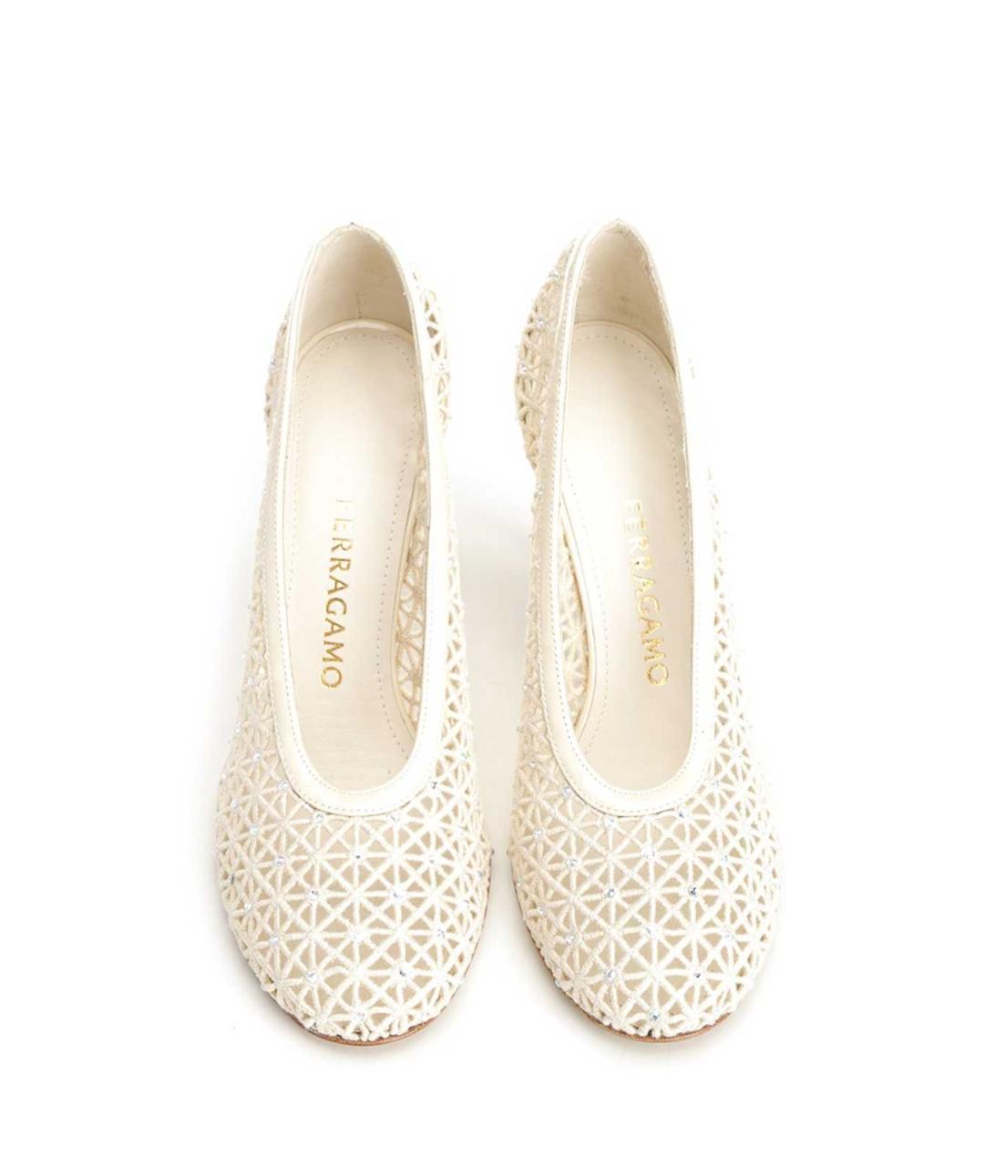 FERRAGAMO Белые текстильные туфли, фото 5