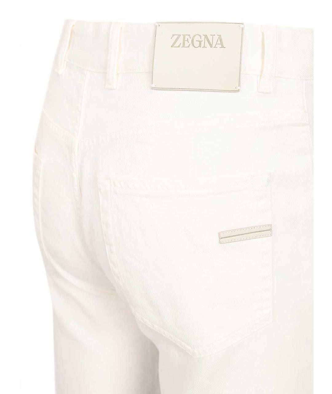 ZEGNA Белые хлопковые повседневные брюки, фото 5