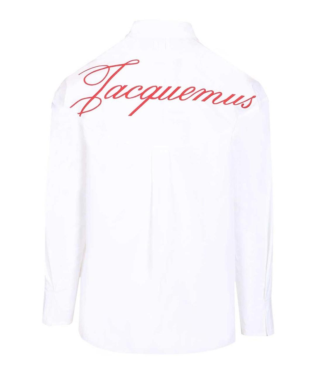 JACQUEMUS Белая хлопковая классическая рубашка, фото 2