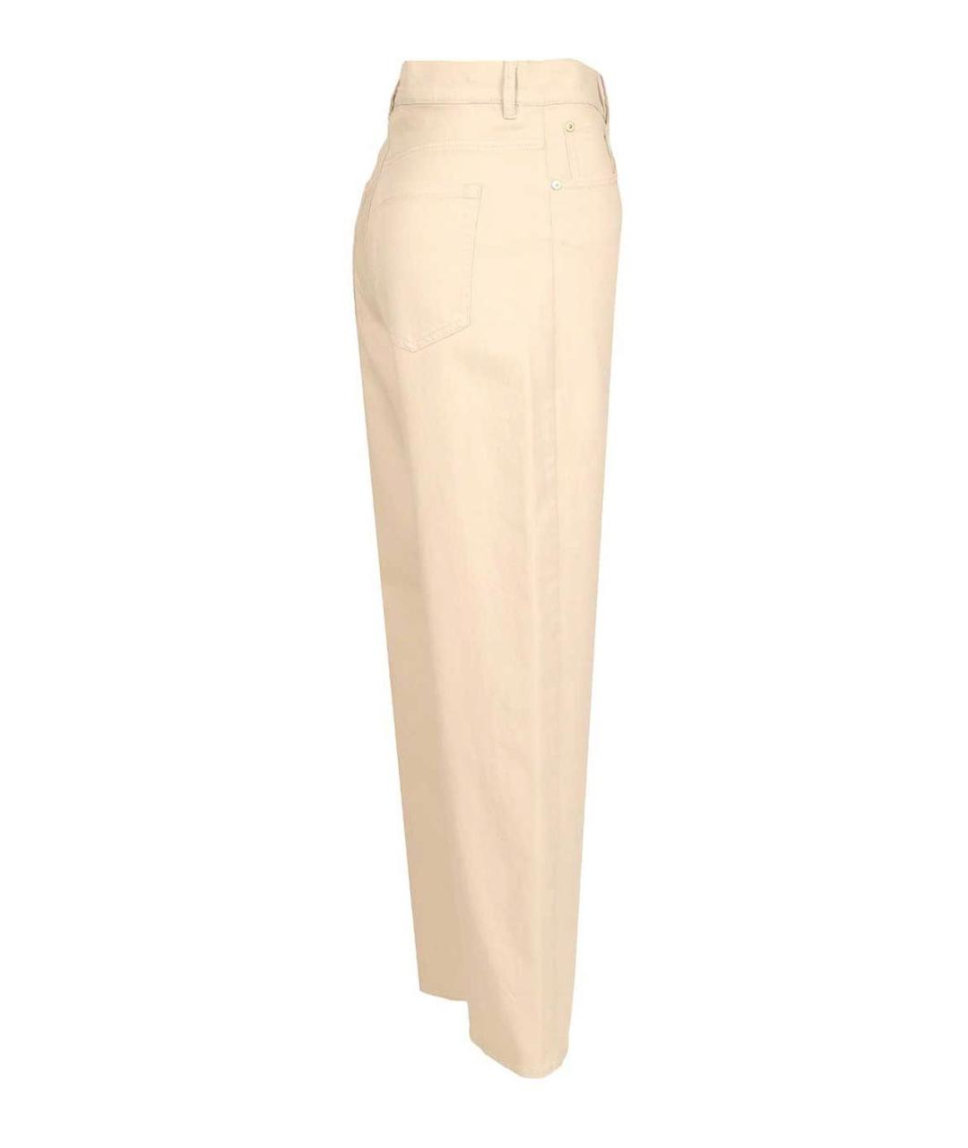 'S MAX MARA Бежевые хлопковые брюки широкие, фото 3