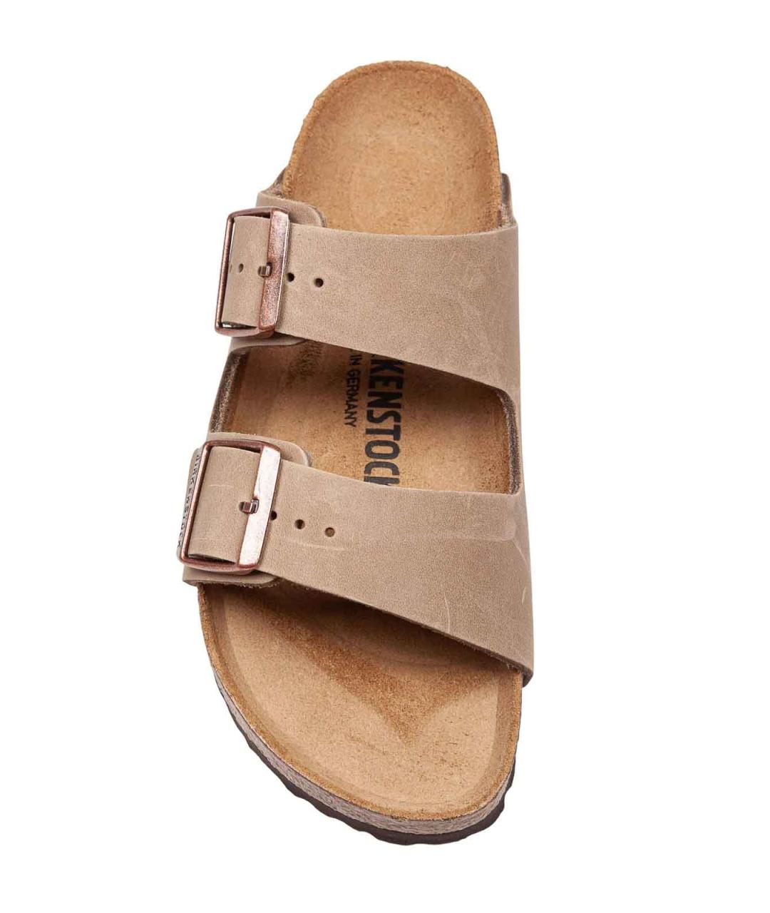 BIRKENSTOCK Бежевые замшевые шлепанцы, фото 2
