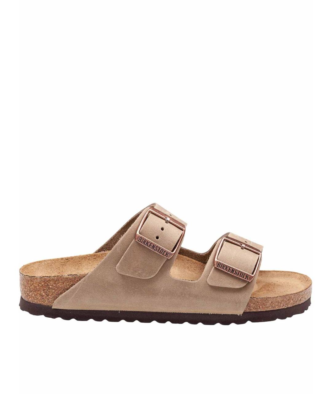 BIRKENSTOCK Бежевые замшевые шлепанцы, фото 4