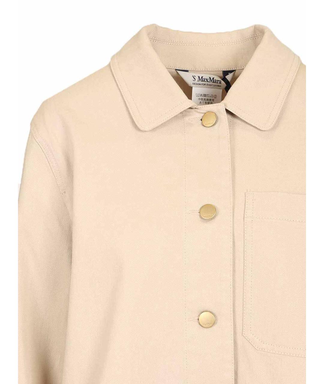 'S MAX MARA Бежевая хлопковая рубашка, фото 4